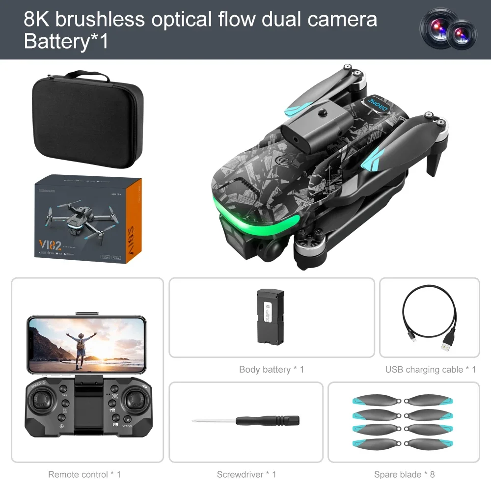 Drone 8K Professinal With Wide Angle HD Three Camera Obstacle Foldables Optical Flow Helicopter WIFI FPV Height Hold Gifts