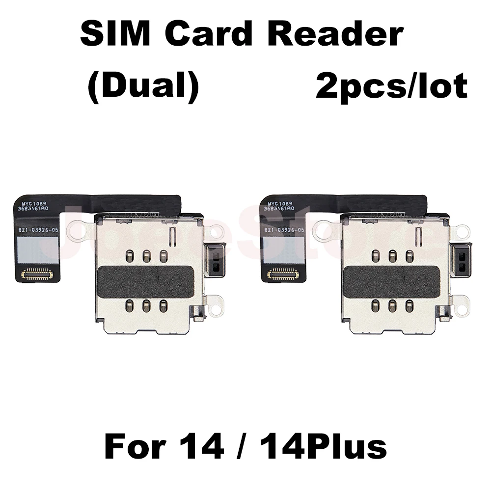 2pcs SIM Card Reader For iPhone 14 13 12 11 Pro Max X XR XS Dual SIM Card Slot Socket Inner Adapter Flex Cable Replacement Parts