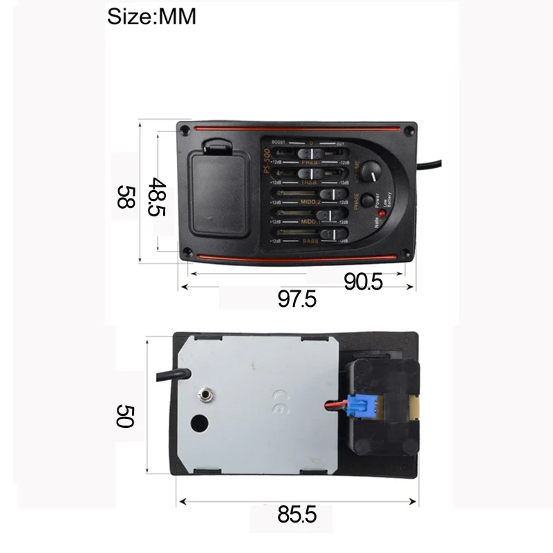 Acoustic Guitar Preamp 5-Band EQ Equalizer Pickup Tuner PS-500