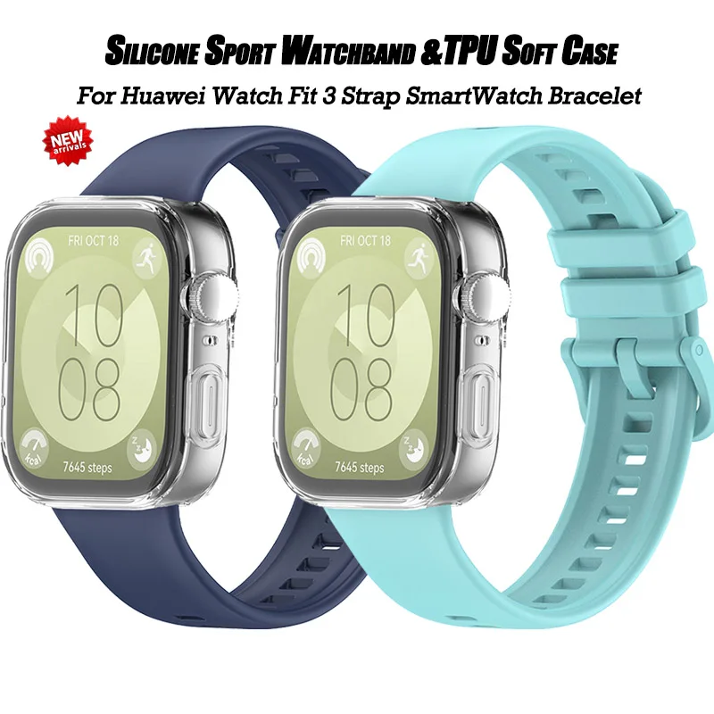 سوار ساعة رياضي من السيليكون الناعم جراب لين من البولي يورثين الحراري لساعة اليد ، سوار ساعة ذكية قابل للتنفس ، Fit3 Correa
