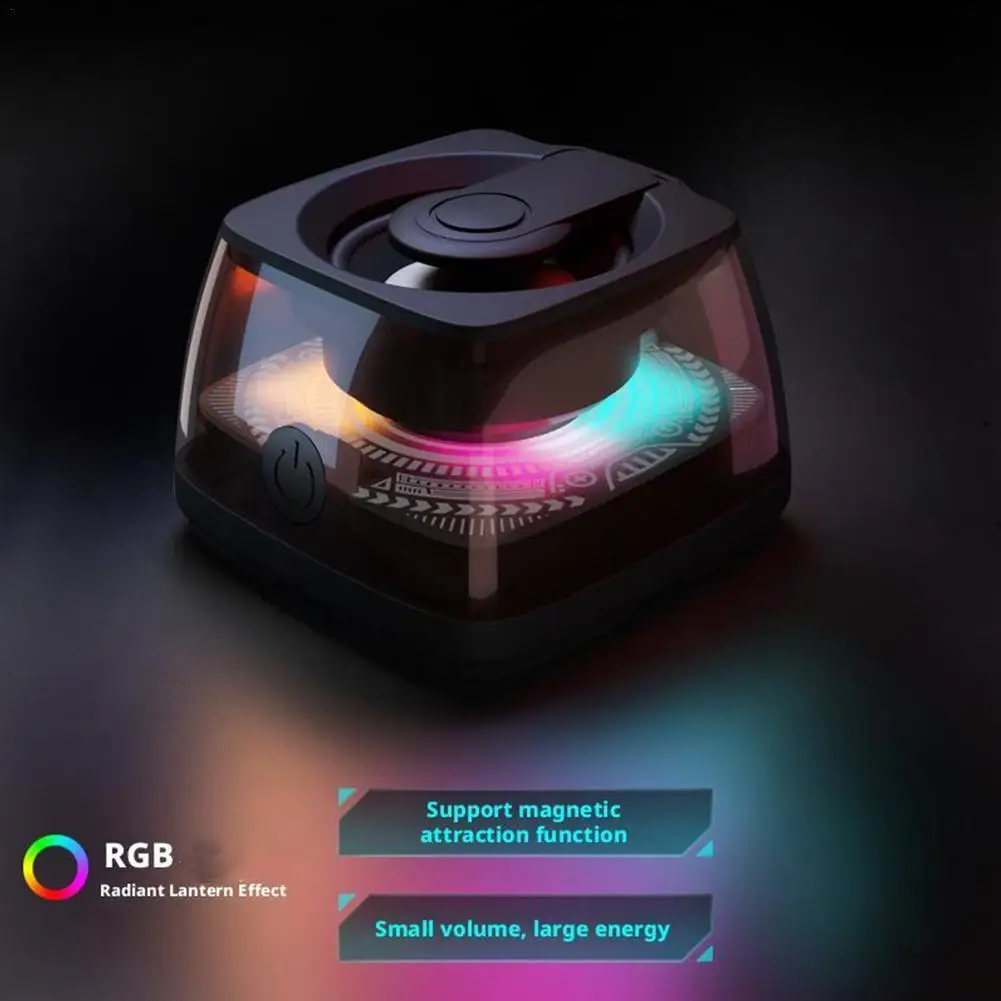 

Mini Magnetic Bluetooth Speaker Outdoor Portable RGB Color Light Speaker Phone Holder Wireless Sound Box Bluetooth Speaker