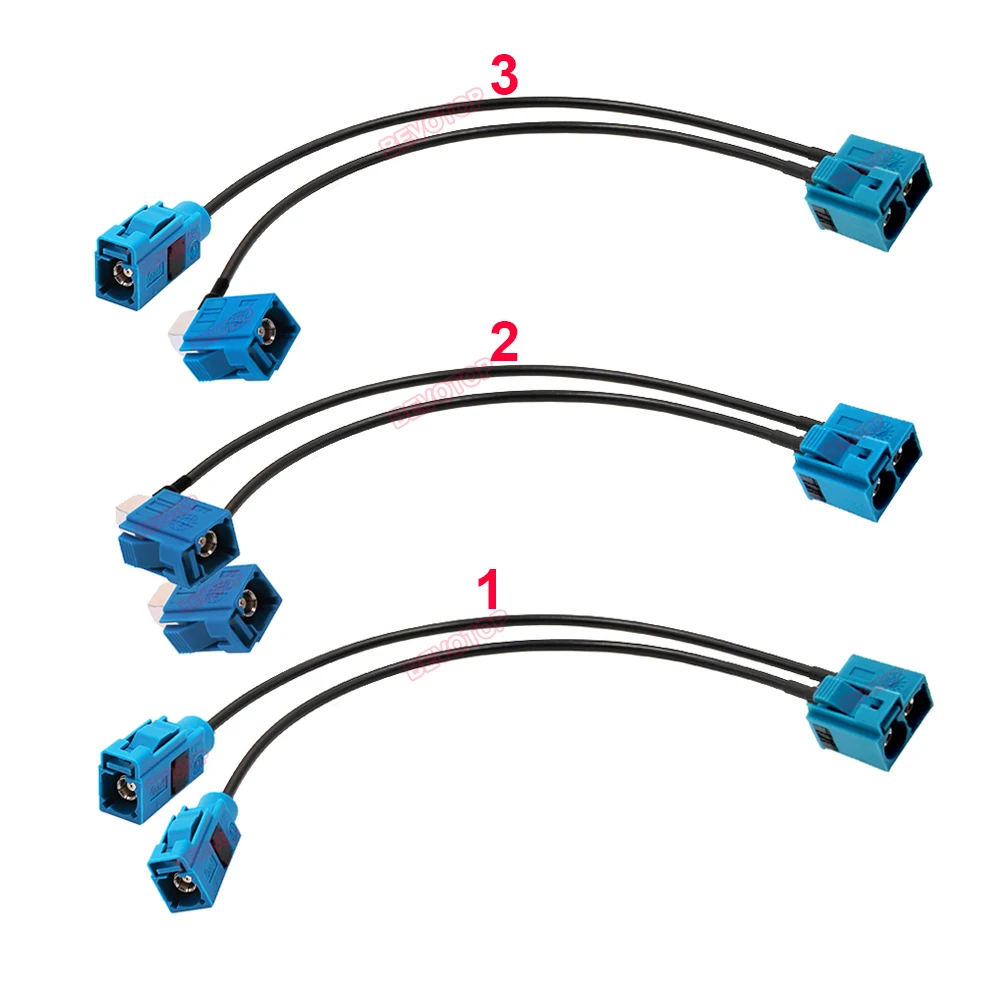 1PCS Twin Fakra Z Female to 2 x Fakra Z Female Straight/ Right Angle 90° Jack RF Coaxial Cable Antenna Extension Jumper Pigtail