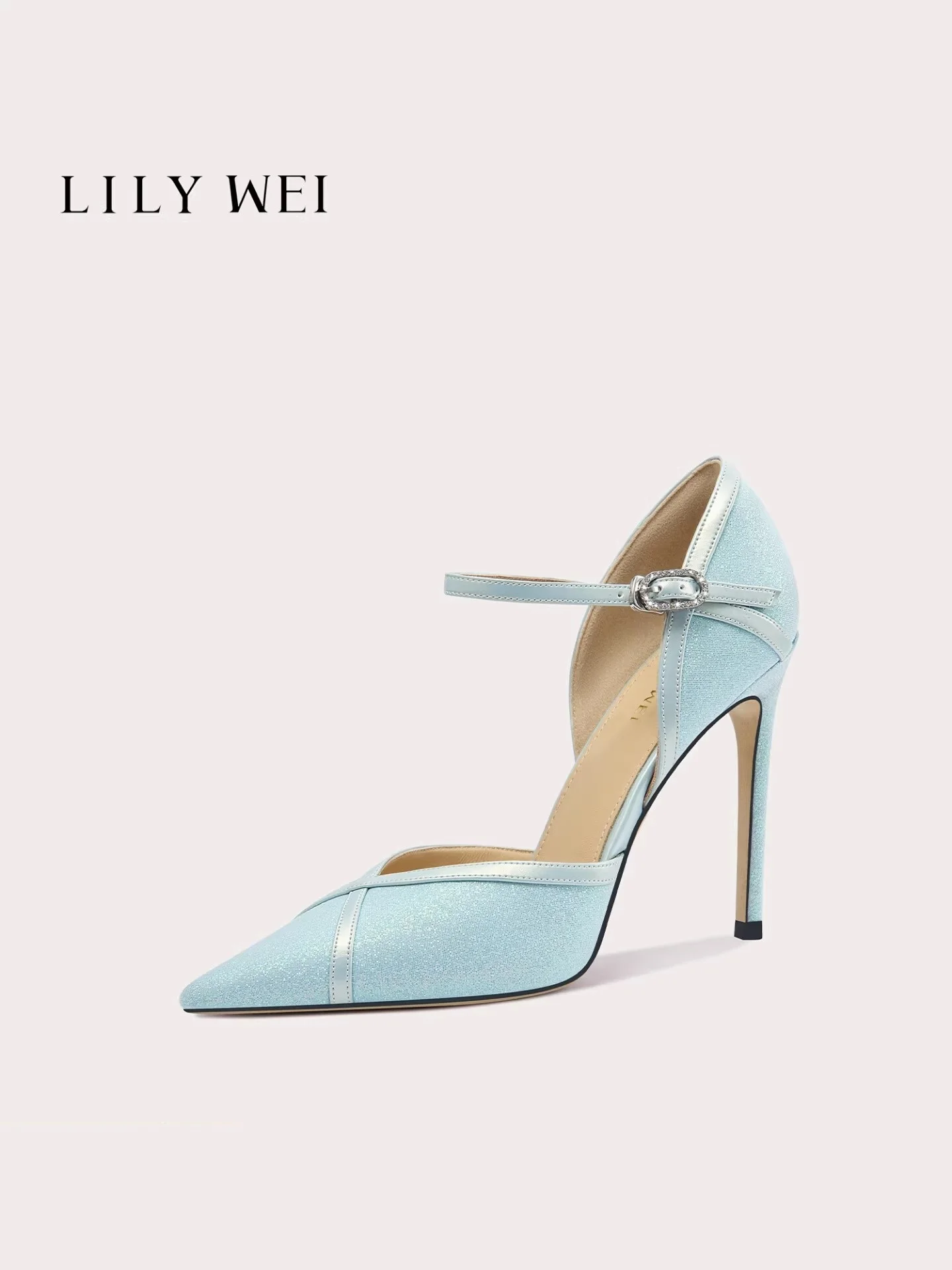 

Туфли на шпильке, новые весенне-летние модели, с заостренным носком, синие, с пайетками, для банкетов, большие и маленькие размеры, женская обувь.