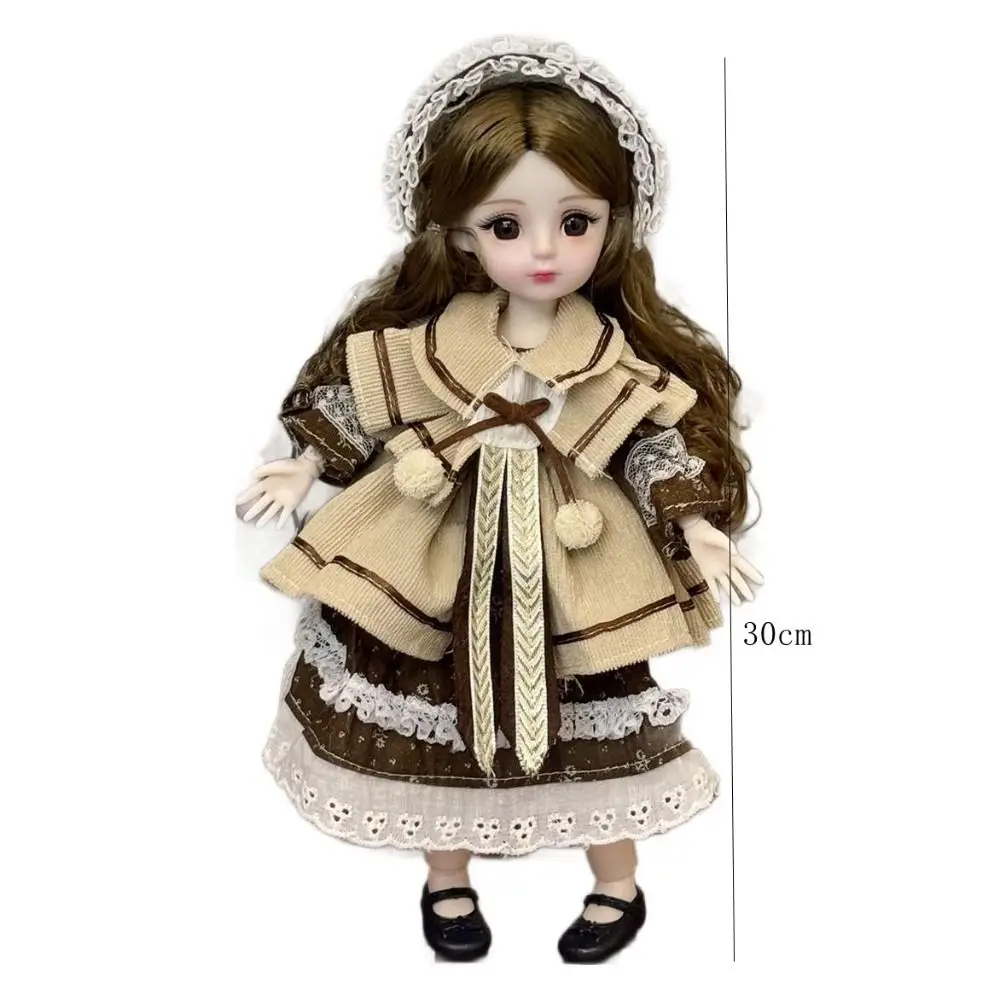 1/6 SD 30cm BJD 인형 의상 포함 긴 머리 하이힐 공주 드레스업 BJD 인형 애니메이션 가발 메이크업 포함