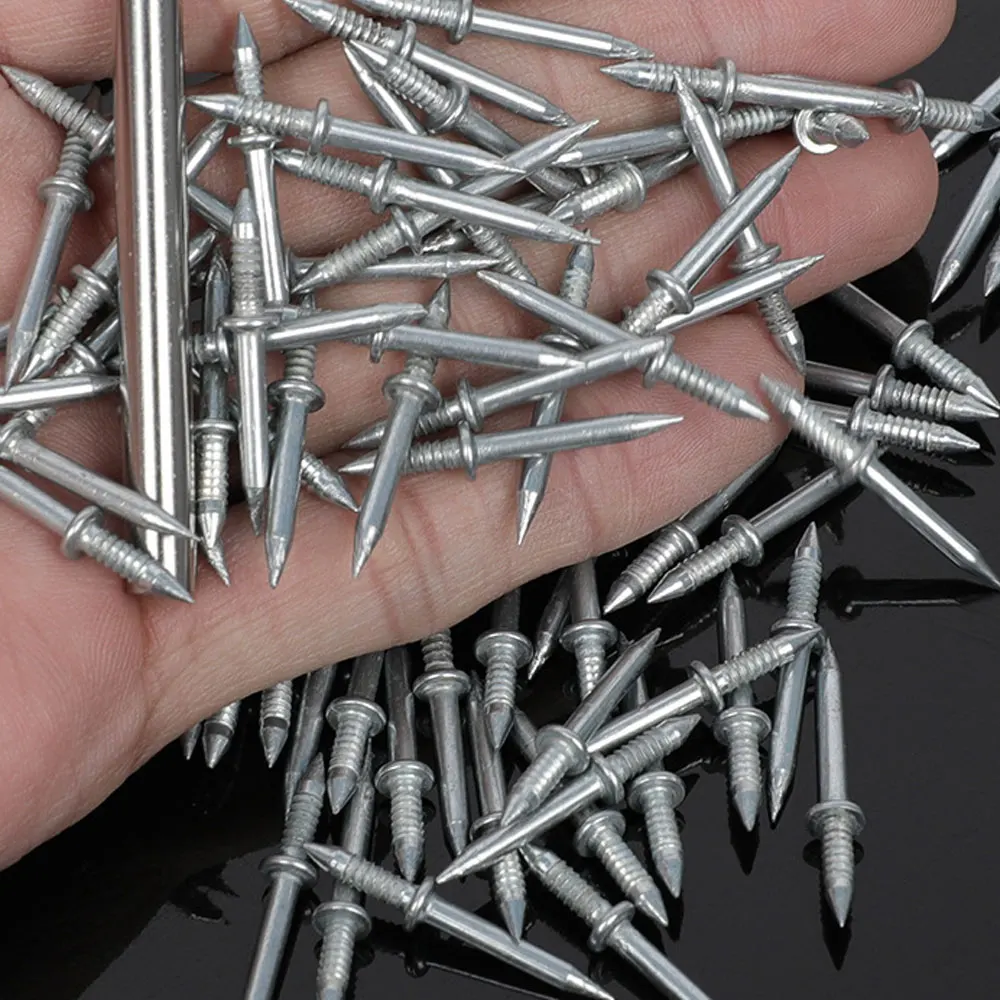 50Pcs Carbon Steel Nails for Seamless Baseboard Installation High Strength Single Head Two-Way Hardware Non-Marking Nails