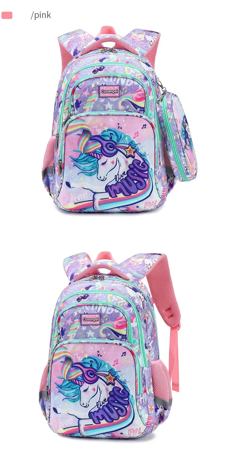 Cartoon Unicorn 3 Piece Set School Bags For Girls Boys Kids Space Backpack Primary School Students Backpack With Lunch Box