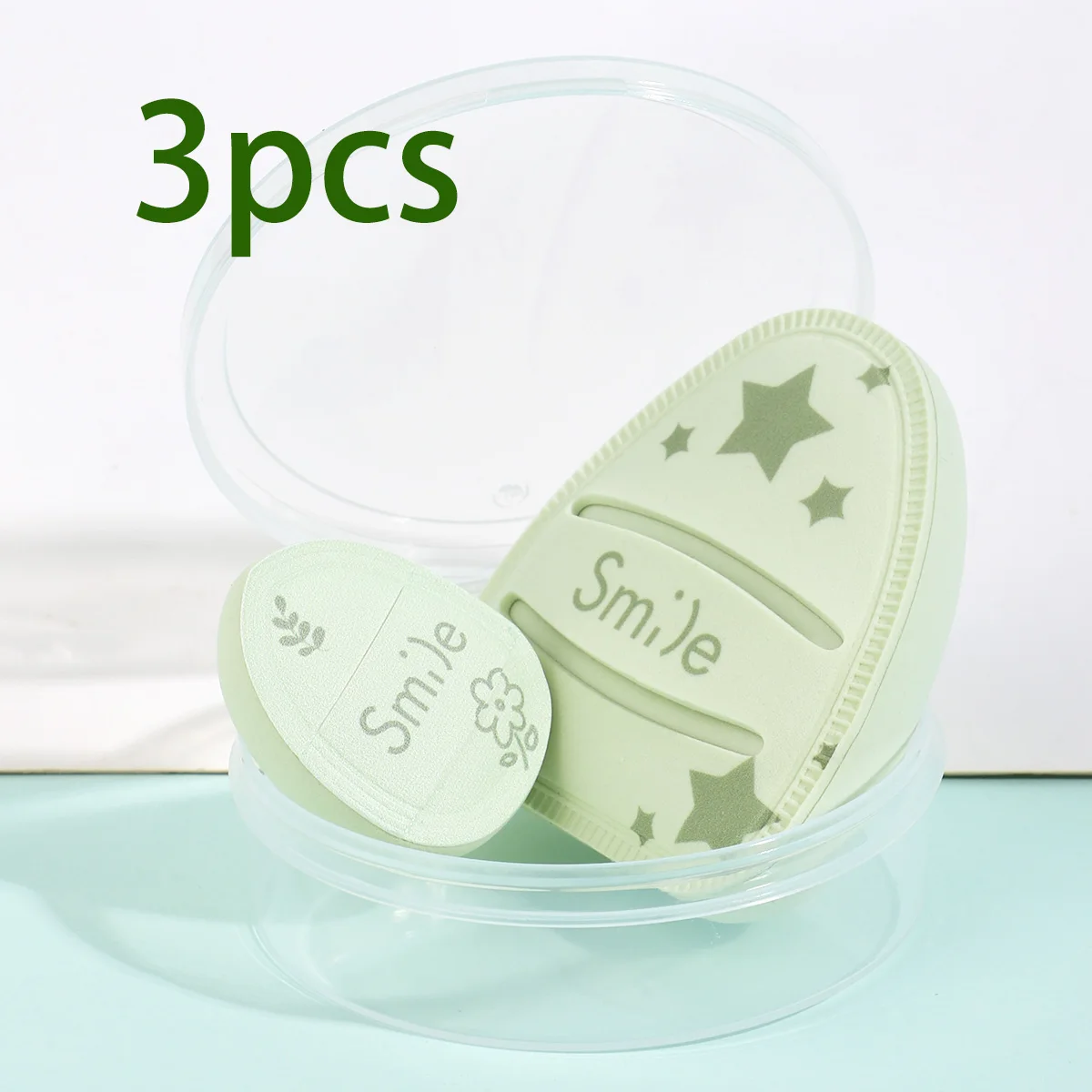 3-teilige Puff-Kombination, bestehend aus 1 großem Matcha-Grünen Puff + 1 detailliertem Puff + 1 Aufbewahrungsbox, eine gute Wahl für Beauty-Tools – Detail 9