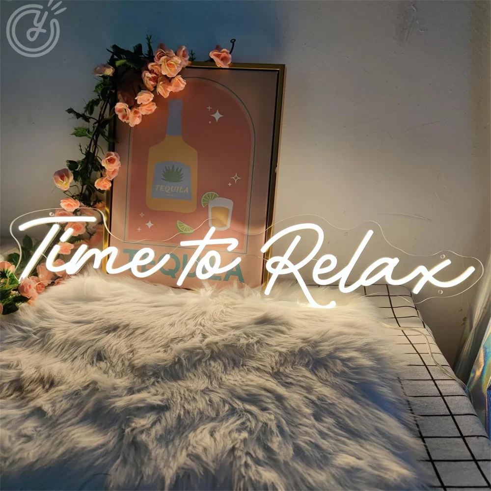 Time to Relax Neon Sign for Wall Decor,Led Signs, Decoration Neon Lights for Bar Pub Christmas,Restaurant,Bedroom Neon Signs