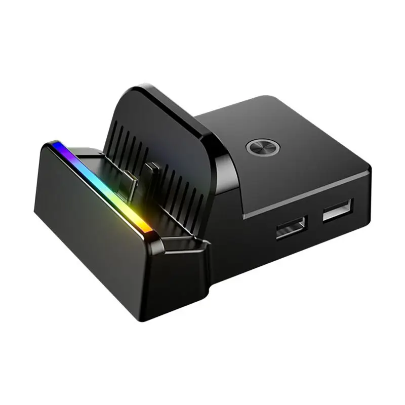 

Док-станция Hot-Switch для портативной консоли Switch, 3-в-1 видеоконвертер с RGB-подсветкой для аксессуаров NS
