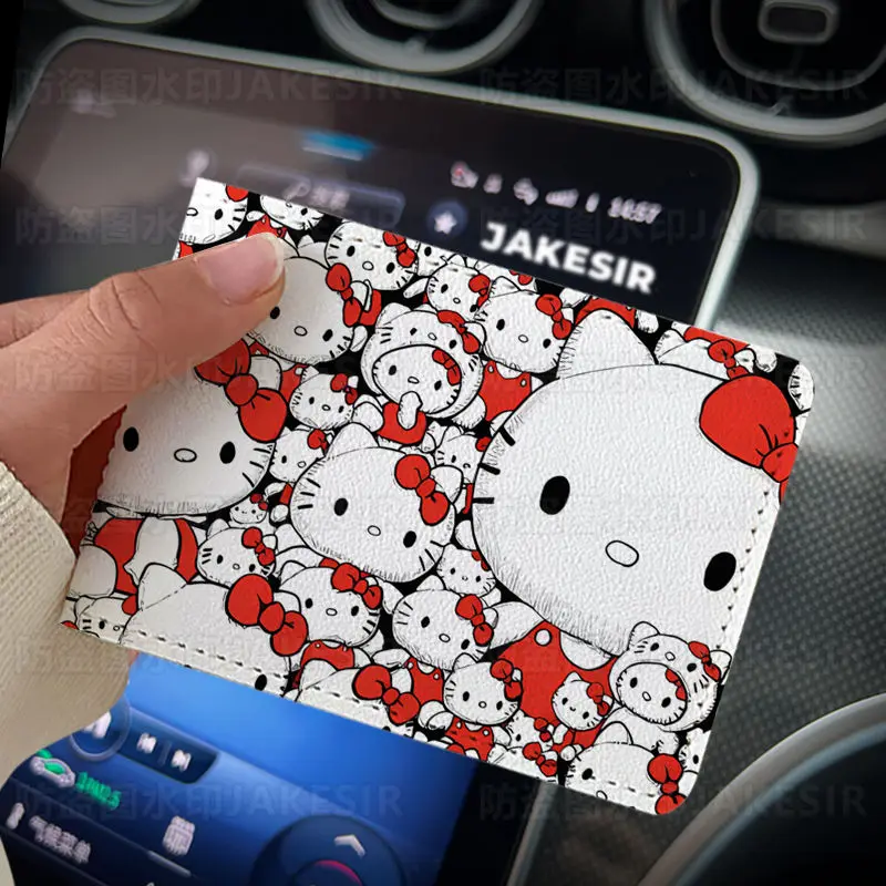 Tomie Junji Ito Hello Kitty Driver\'s License Protective Leather Cover Cartoon Cute Id Card Sleeve Anti Loss Wear-Resistant