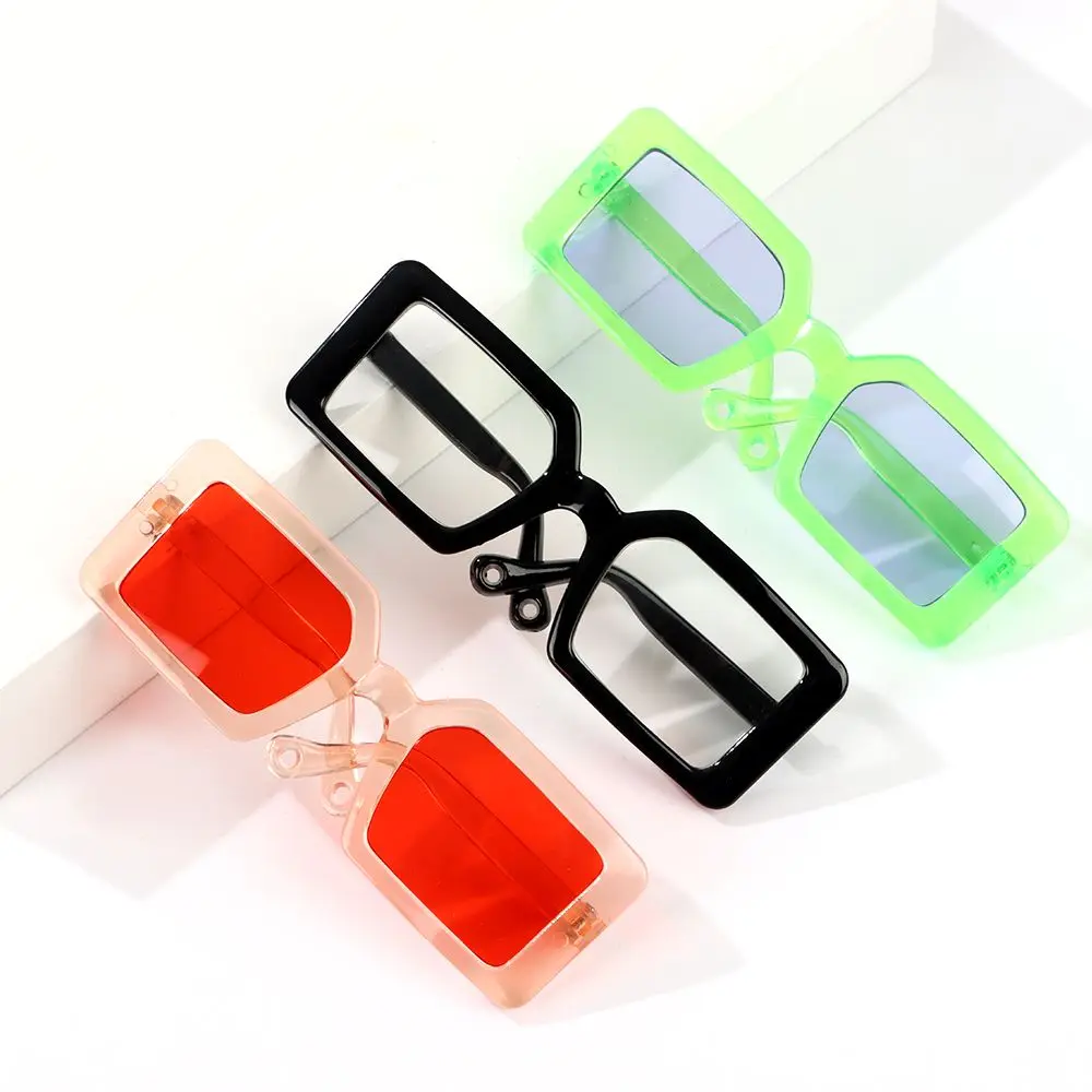 Miniature Doll Sunglasses Pet Square Frame Glasses Lovely Eyewear Eyeglasses Plush Doll Blythe Glasses Decorative Accessories