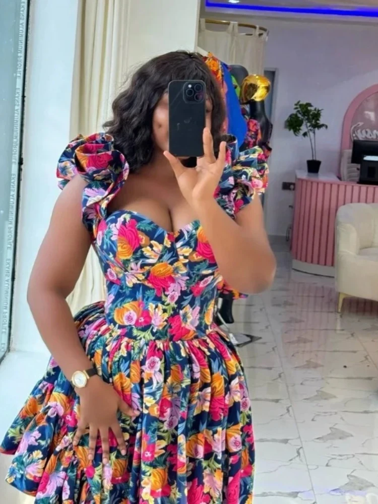 

Africa Clothing Sleeveless Dress Sexy V-Neck Slim Dress Office Lady Party 2025 African Dresses For Women Summer Spring