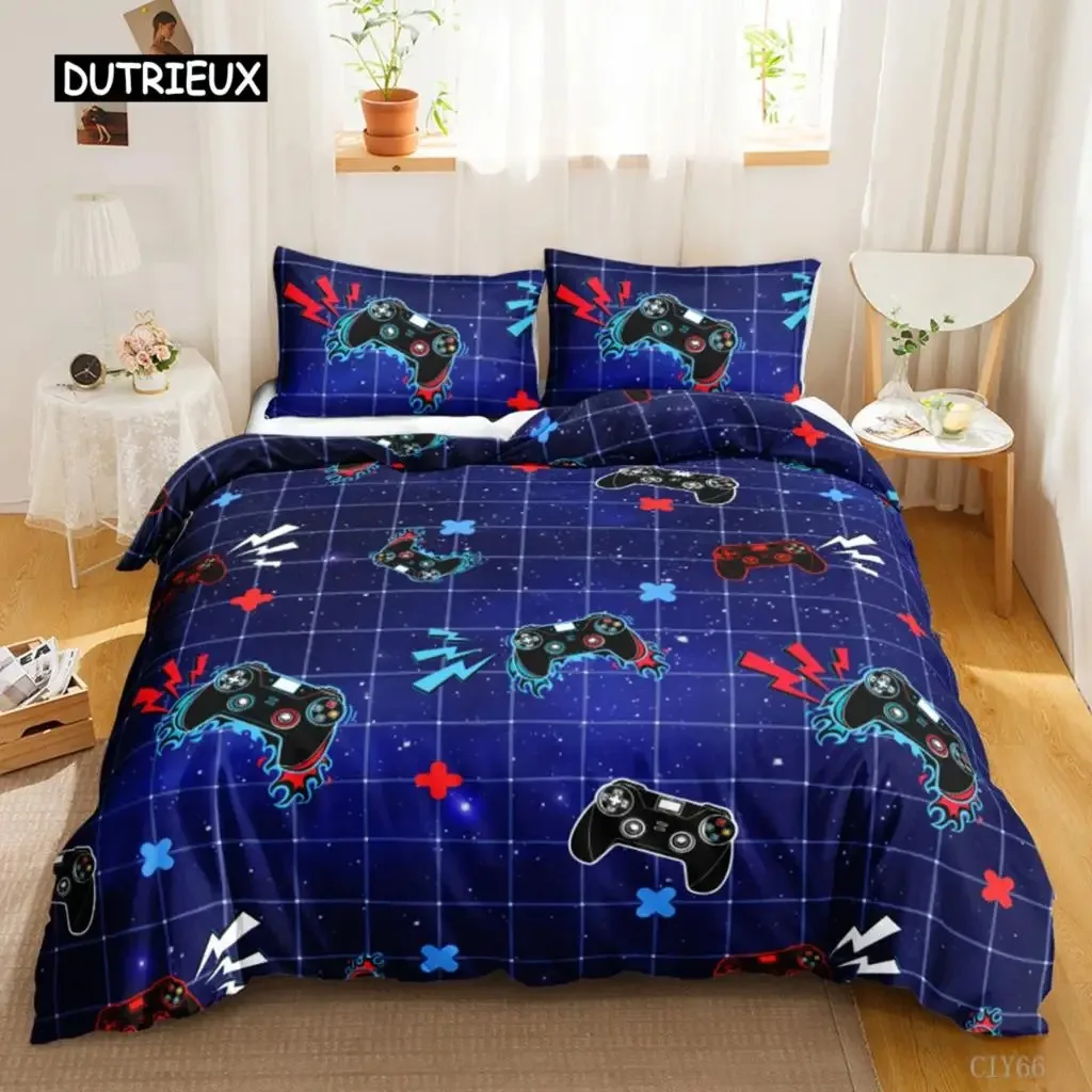 

Gamer Duvet Cover Set Kids Boys Teens Video Game Controller Gamepad Bedding Set Double Queen King Size Polyester Qulit Cover