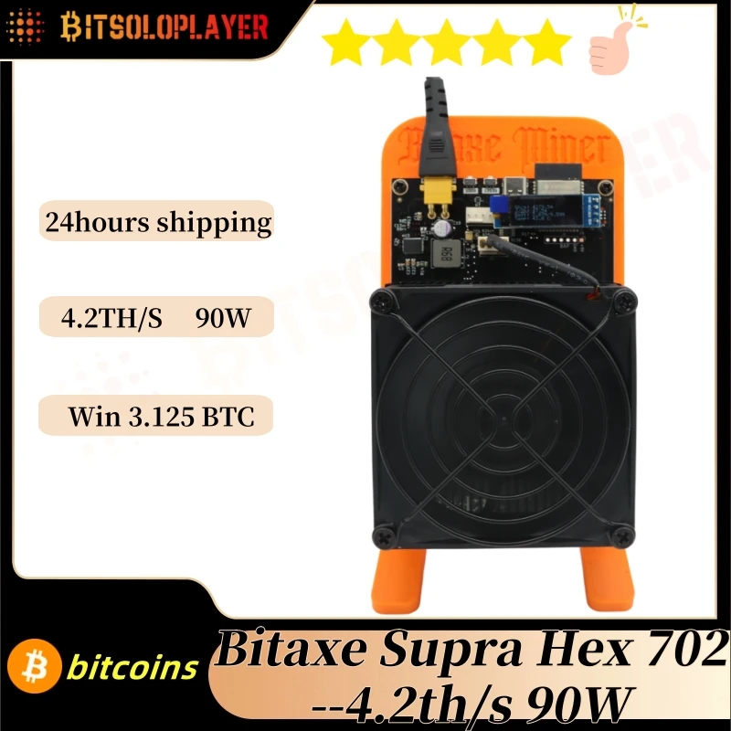 

new 2025 Latest BitaxeMiner Supra Hex 702 4.2Th/s 90W Bitcoin Miner Low Power Silent Home Miner Better Than Bitaxe Gamma 601