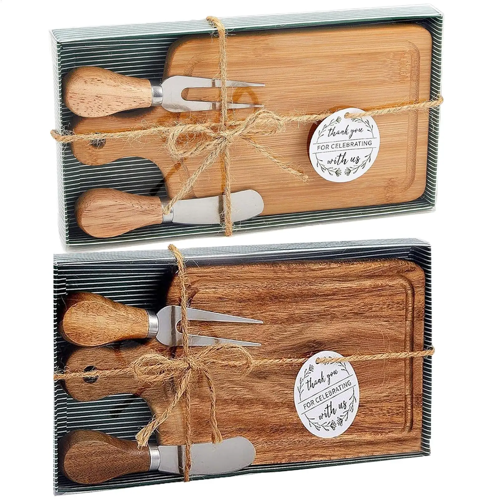 Bambus-Charcuterie-Brett-Set – Käse-Serviertablett aus Holz mit Besteck für Hochzeit, Weihnachten, Einweihungsparty, Heimdekoration
