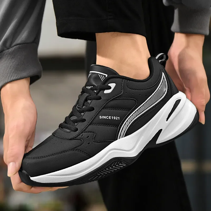 

2025 New Thick Sole Versatile Clunky Sneaker for Men Trend Mesh Lace Up Breathable Casual Sports Shoes Increased Soft Soles