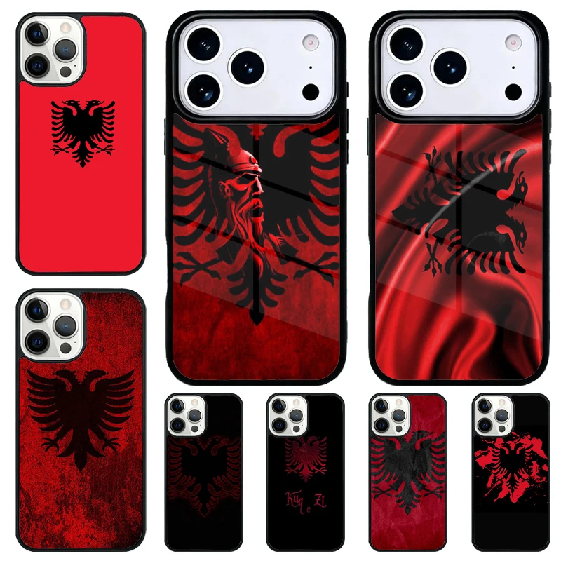 

Albania Flag Eagle Phone Case for iPhone 17 Air 16 15 11 12 14 13 Pro Max Shockproof Cover