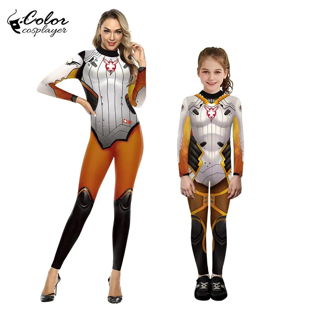 Color Cosplayer 3D Printed Unisex Clothing Bodysuits Fashion Matching Outfits Sexy Animals Jumpsuit Halloween Party Romper