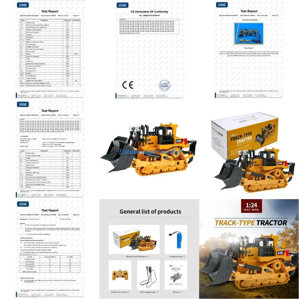 

090B 9CH 3.7V 500mAh Simulation RC Bulldozer Tractor Remote Control Tractor