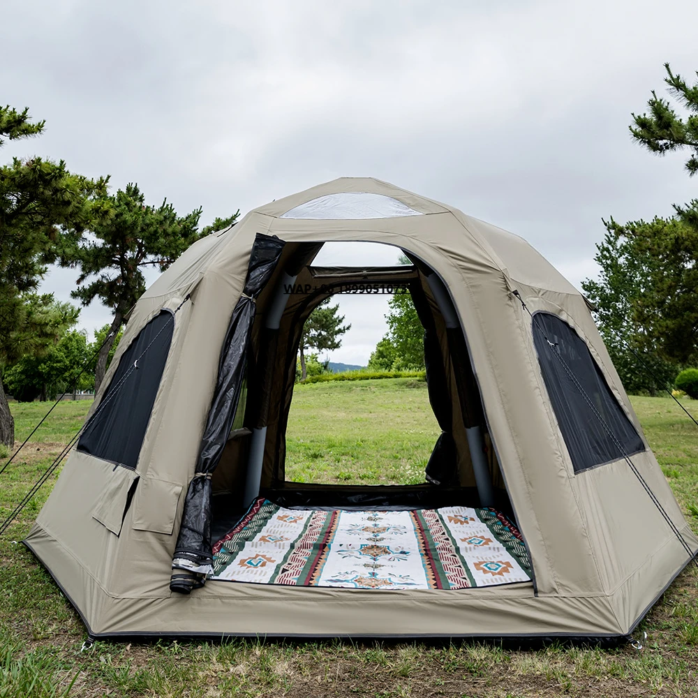 

Factory Direct Luxury Outdoor Camping Inflatable Tent Rainproof Oxford Shade Cloth with Waterproof Feature Extended Canopy