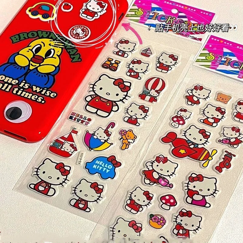 サンリオハローキティステッカー漫画かわいいバブルステッカー女の子男の子報酬ステッカー DIY CCD デスクトップ日記帳水カップ装飾