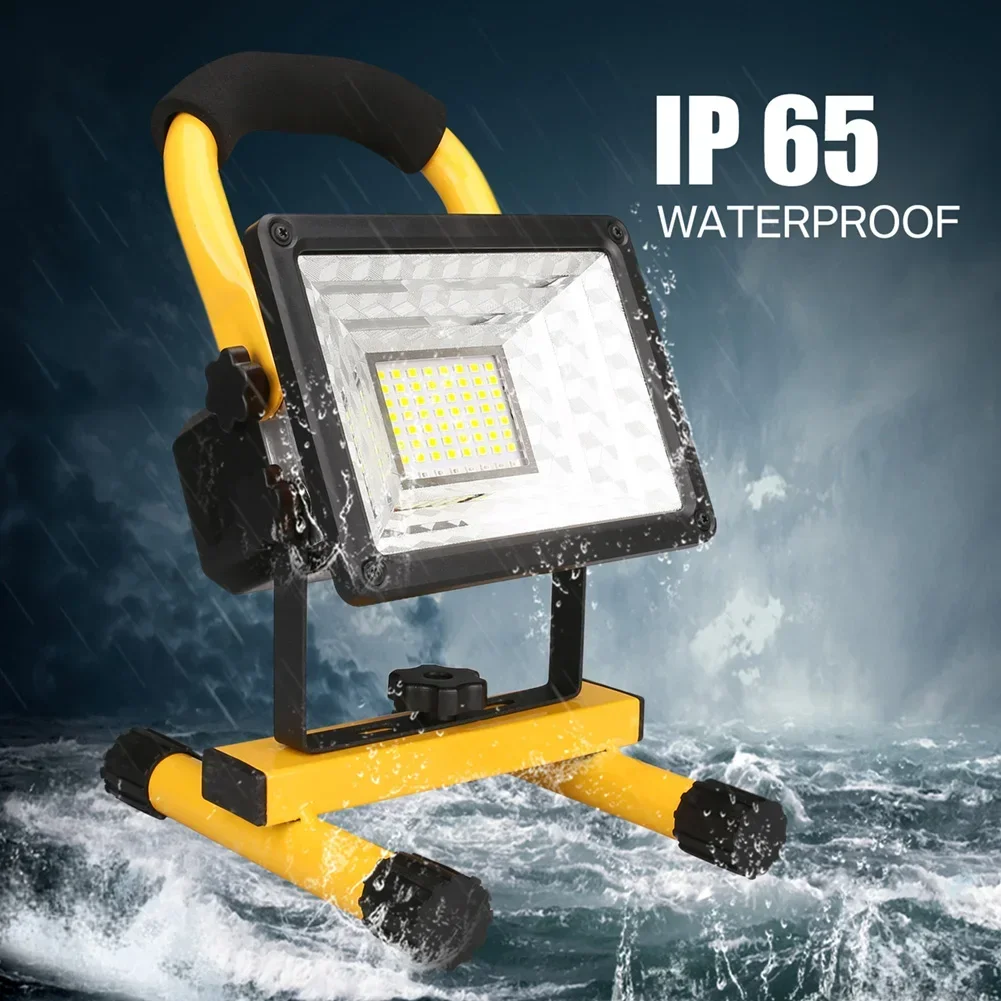 Portable 64 LEDS 60W Spotlight Work Light IP65 Outdoor Waterproof Emergency Work Light with USB Port for Charging Camping Hiking