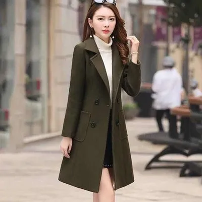 donna autunno e inverno moda versione coreana del senso sottile e di fascia alta della giacca lunga