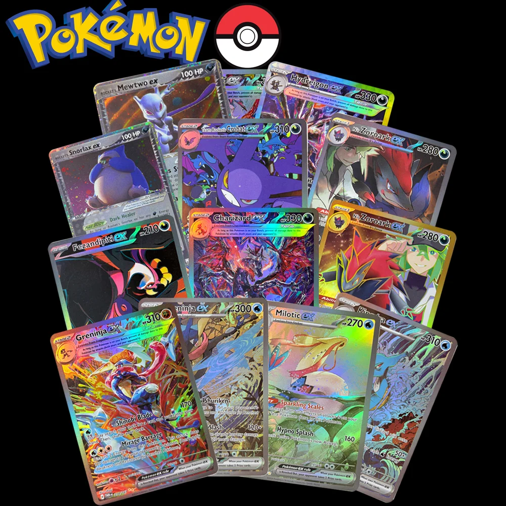 

PTCG Foil Proxy English EX Mtwtwo Snorlax Hydreigon Charizard Kingdra Milotic Greninja Collectibles Trading Card Game