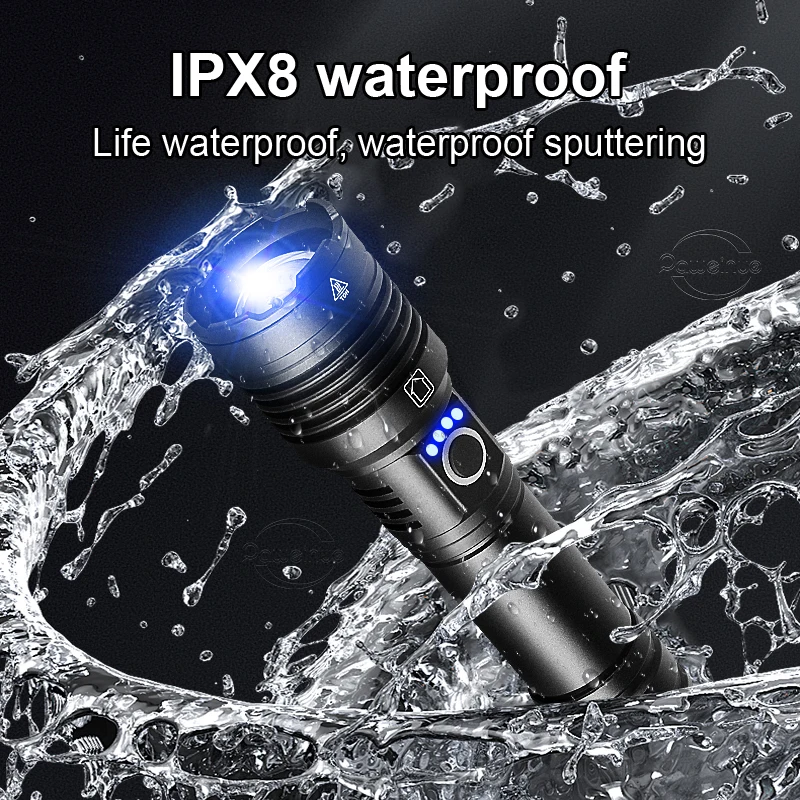 Super XHP360 Powerful Flashlight USB Rechargeable LED Torch 5 Modes High Power LED Flashlight XHP160 Waterproof Tactical Lantern