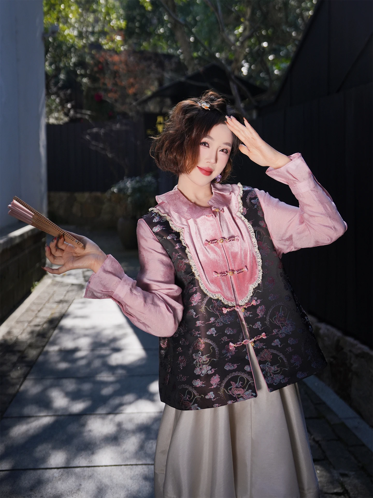 

Yolo Autumn And Spring Crane Deer Silk Velvet Flying Immortal Deer Song Jin Craft Vest Women's Fashion Spring Lightweight