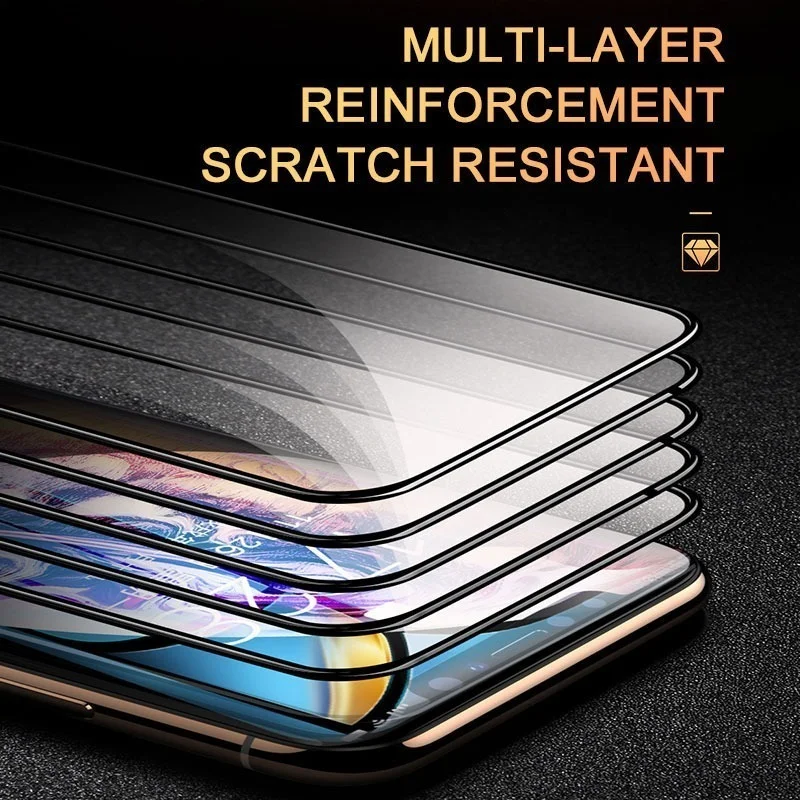 2/4PCS 9D Screen Protector Tempered Glass for IPhone 13 12 11 Pro Max Protective Glass for IPhone X XR XS Max 7 8 6S Plus 12Pro