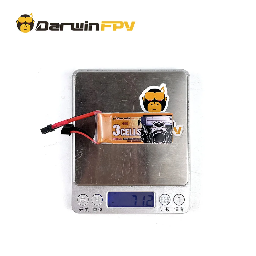 DarwinFPV Lipo Battery 3S 1150mAh 11.4V 60C Battery  Quadcopter Long Range  FPV Drone Batteries