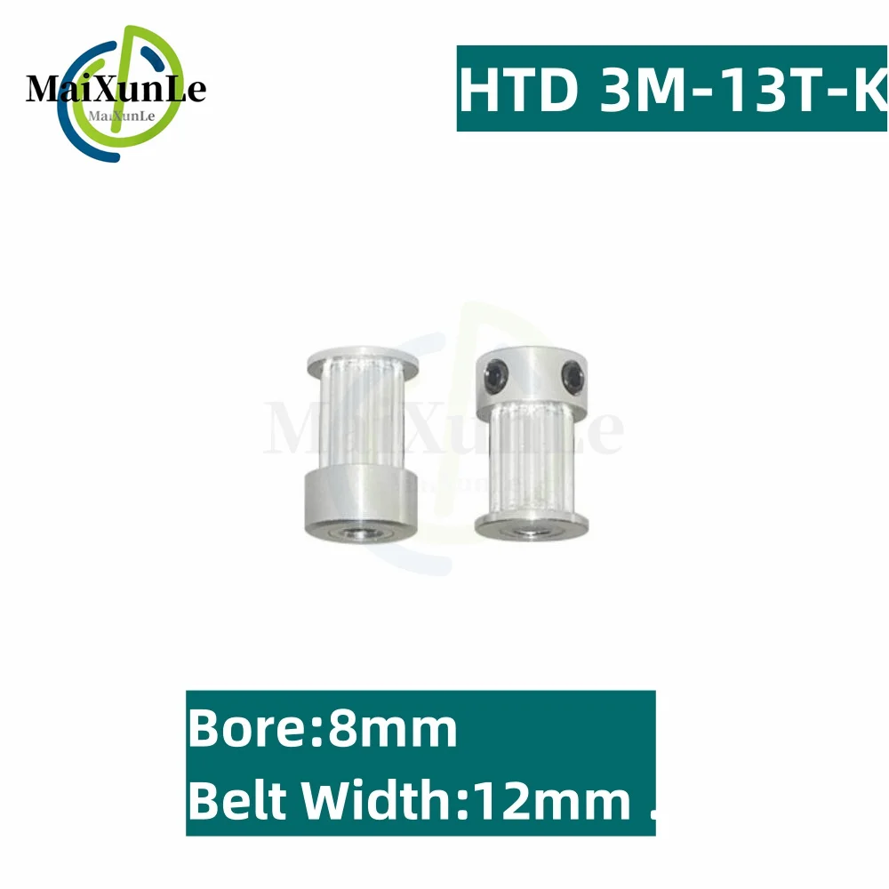 HTD 3M K-type 13 Tooth Timing Pulley With a Pitch of 3mm, Aperture of 8mm, Bandwidth of 12mm