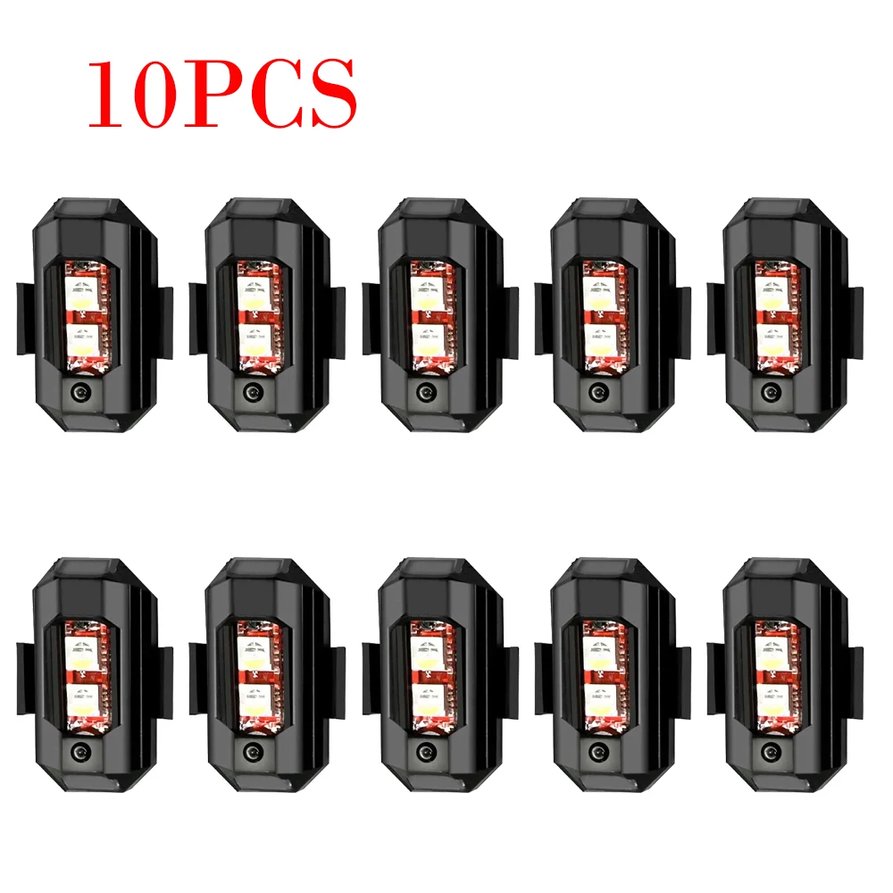 10pcs Motorcycle Led Mini Signal Light 7 Colors LED Drone Strobe Lamp For Car Bike Scooter Aircraft Flash Turn Signal Indicator