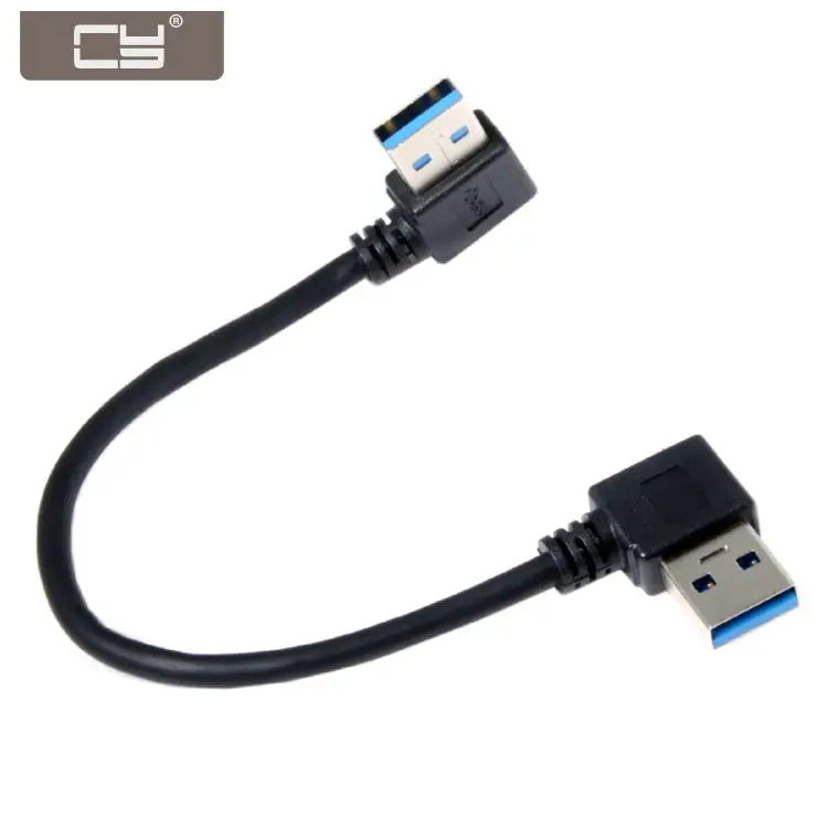 كابل بيانات بزاوية يمنية 90 درجة نوع واحد أسود USB قرص صلب كمبيوتر 15