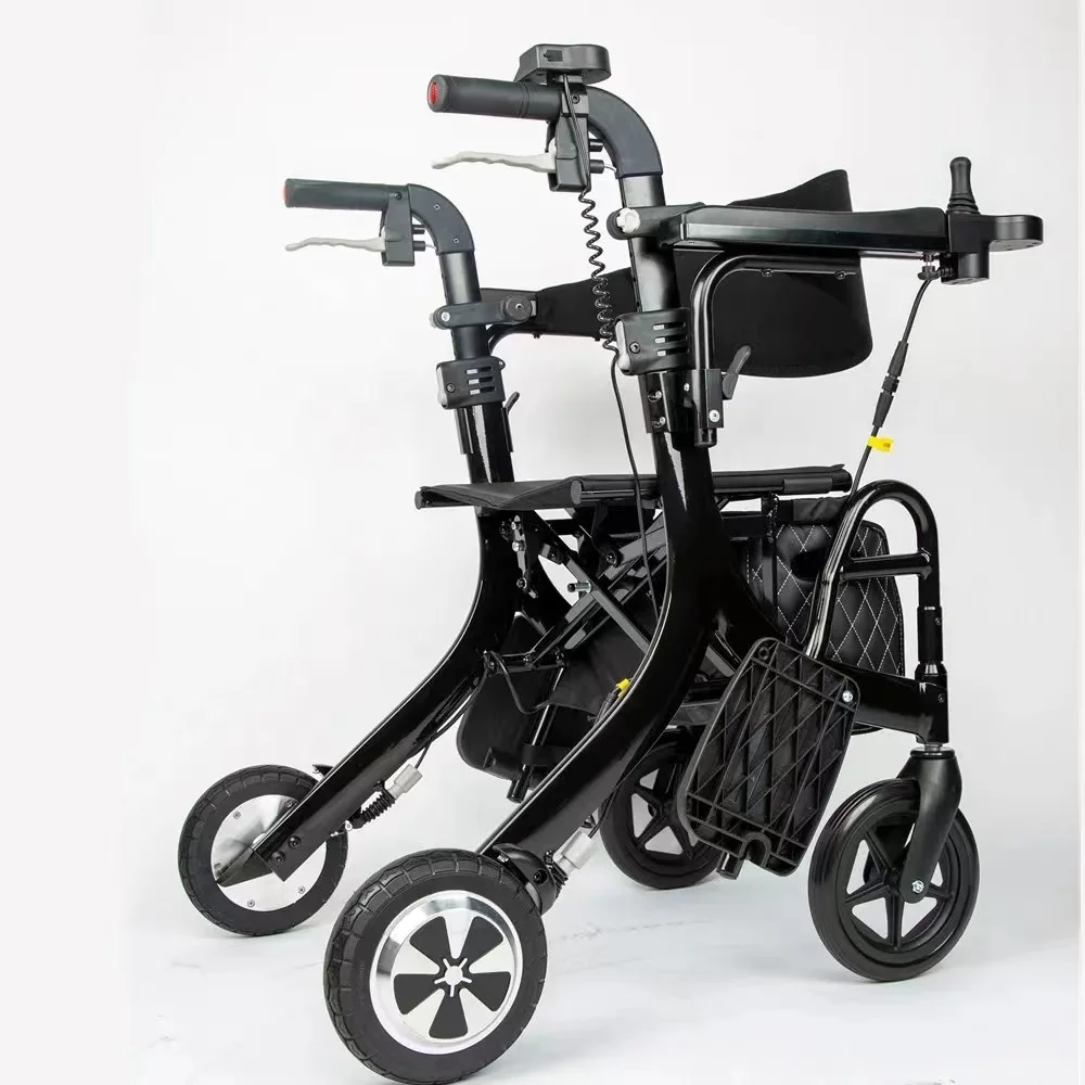 5‑in‑1 Adjustable Direction Foldable Electric Mobility Device, Walker Wheelchair Combo for Disabled People