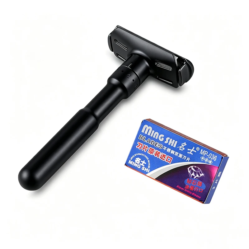 navalha-de-seguranca-ajustavel-para-homens-preta-fosca-barbeador-manual-de-lamina-dupla-navalha-de-metal-reutilizavel-para-um-barbear-suave-e-preciso
