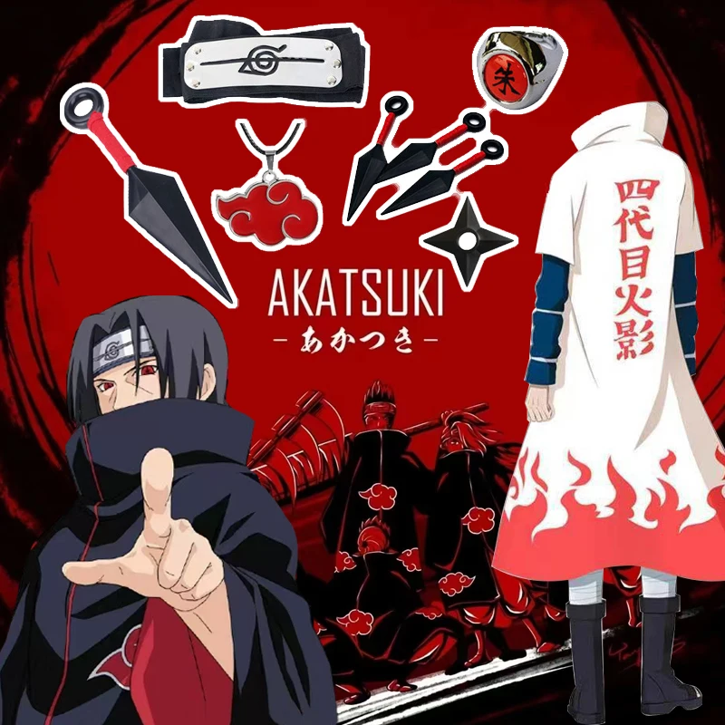 Ninja Hokage cosplay costume Uchiha Itachi Akira organization fourth generation cloak