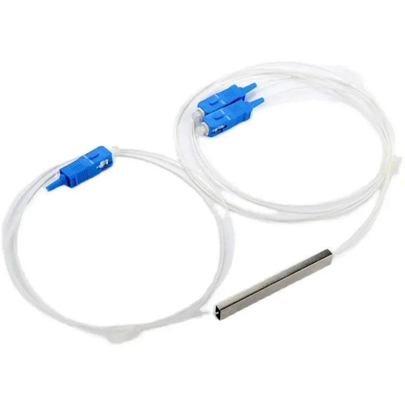Loook Store 10Pcs 1X2 PLC SC/UPC Fiber Optic Splitter Single Mode 0.9mm G657A1 LSZH 1m PVC FTTH Optical Network Accessories