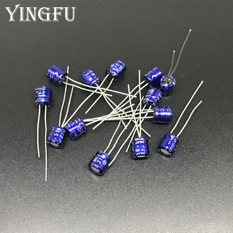 100pcs 2.2uF 50V ELNA CE-BP 5x5mm 50V2.2uF Bipolar Audio Capacitor BLUE HiFi DIY