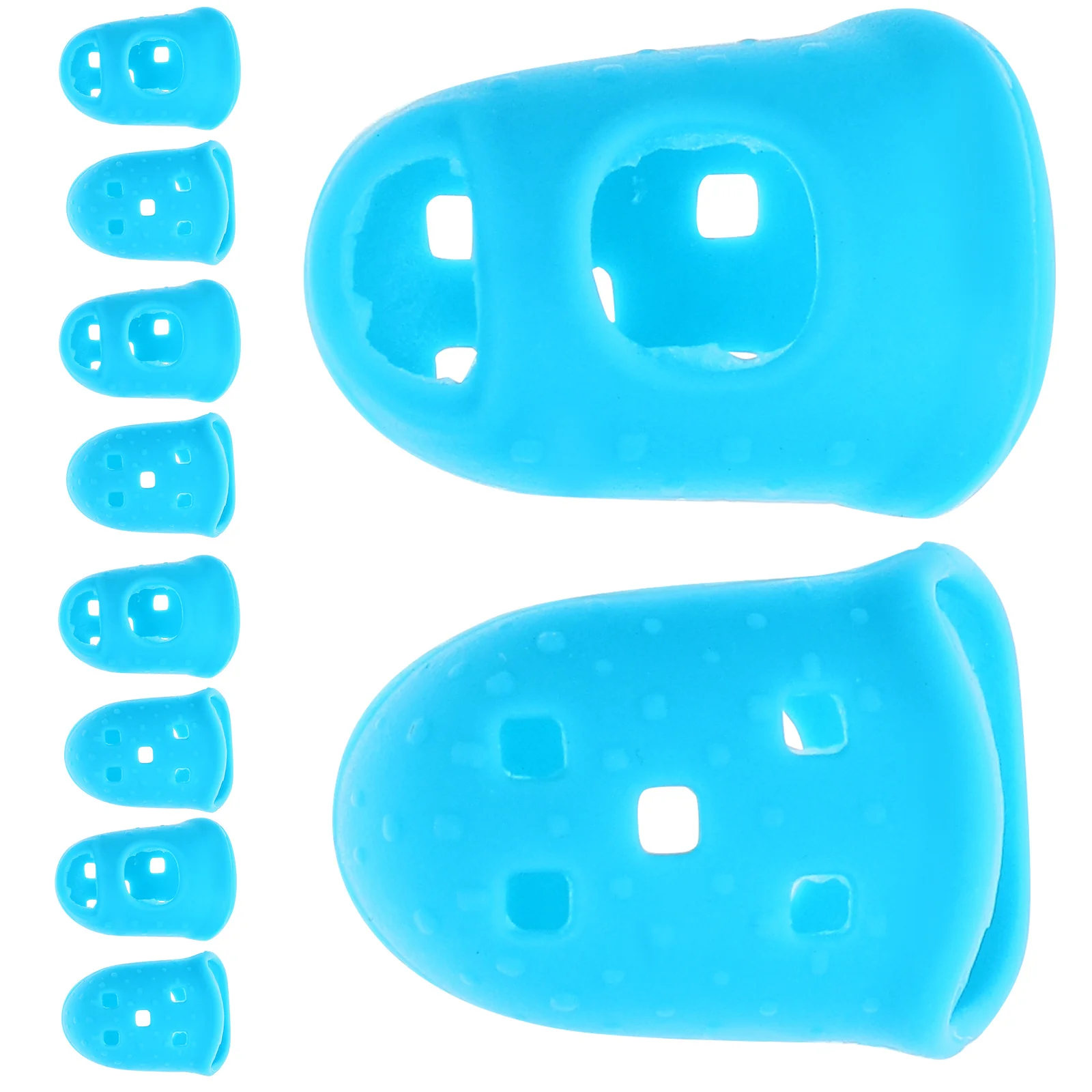 

10Pcs Guitar Fingertip Protectors Silicone Finger Guards Comfortable Breathable Durable for Ukulele Beginner Sizes Xs to Xl