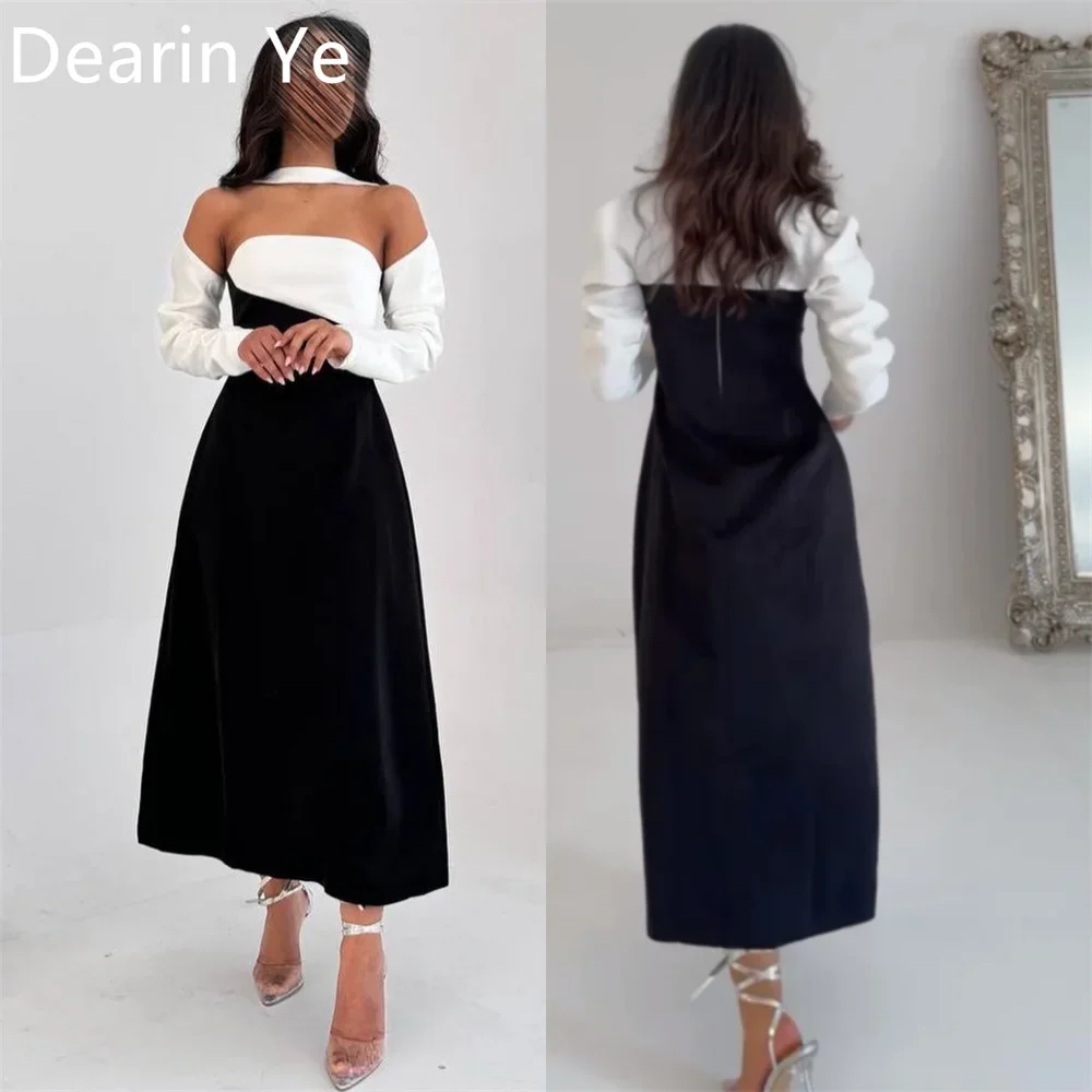 

Formal Gown Dearin Halter A-line Ankle Length Skirts Vertically Bespoke Occasion Dresses Prom Evening Dress Saudi Arabia