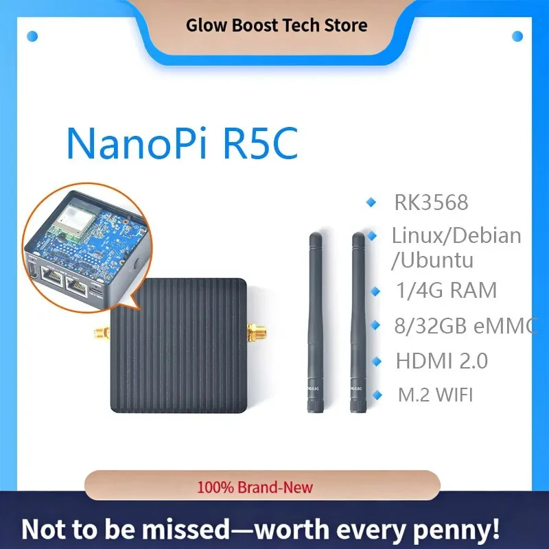

fNanoPi R5C Rockchip RK3568B2 A55 Dual 2.5G Ethernet Port Support.2 WiFi Module Linux/Openwrt/Debian/Ubuntu
