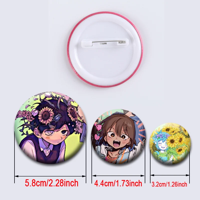 Anime RPG Omori Round Pins Cartoon DIY Creative Badges Snap in