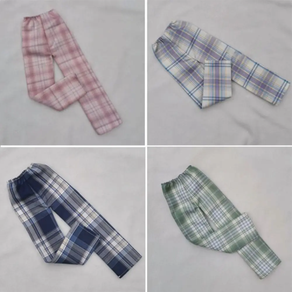 Wysokiej jakości spodnie w kratę, mini urocze spodnie księżniczki, akcesoria DIY, odzież codzienna, spodnie dla lalek 1/4 BJD 45cm