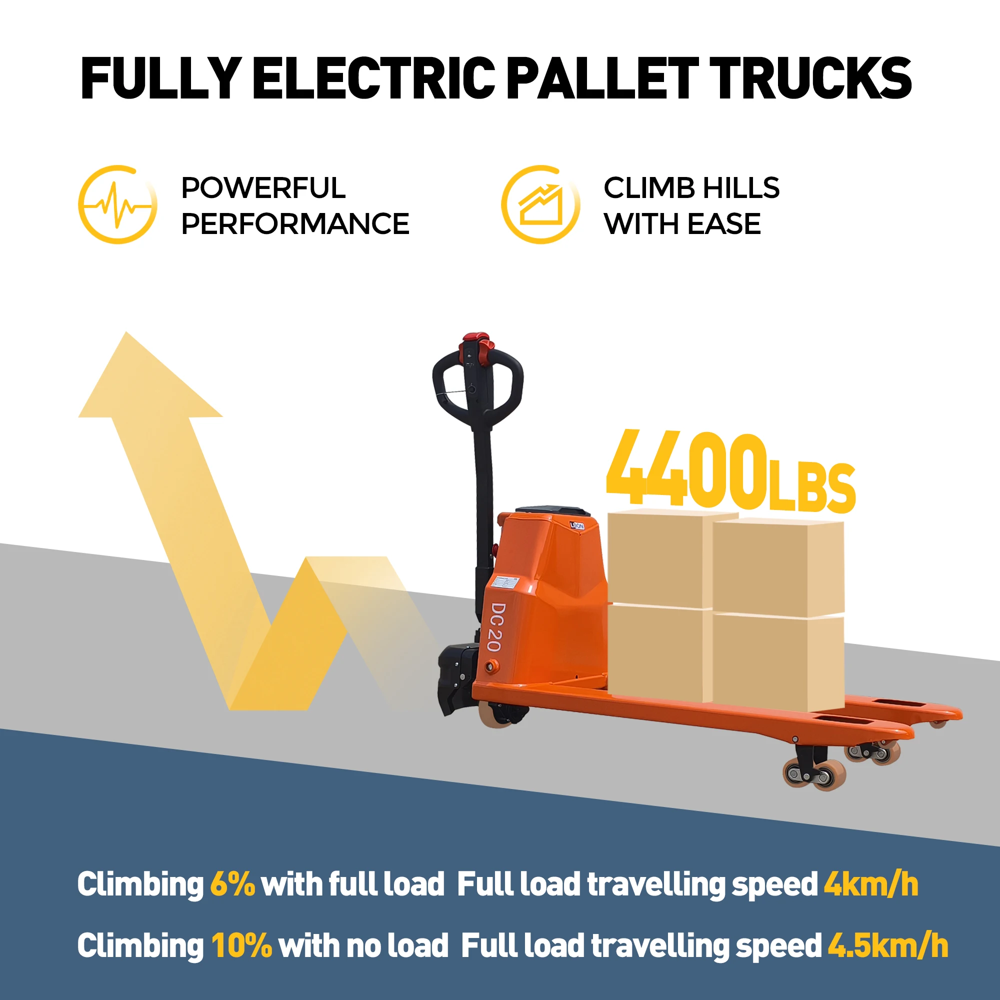 مقبس البليت الكهربائي 4400LBS فعال ومتين مع بطارية ليثيوم 48 بوصة × 27 بوصة 48 فولت للتخزين الداخلي #5