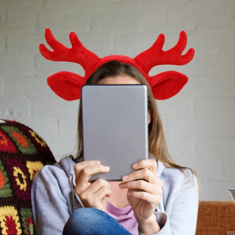 Antler Headband Deer Ears Hair Accessory for Women and Girls Headpieces for Christmas Cosplay Party Prom Photo Props