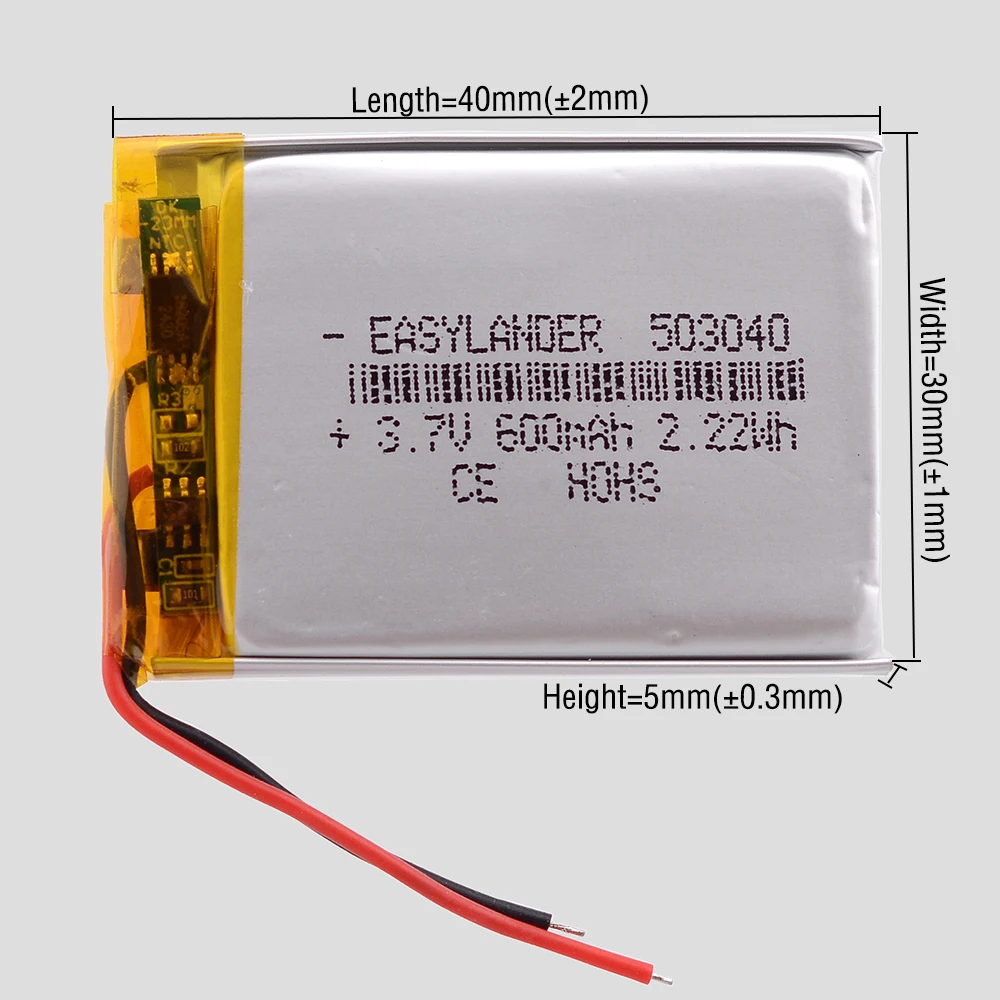 Silicone Wires Li-Ion Polymer Lithium Battery Lipo Batteries 803040 503040 502030 603048 503759 402030 602030 602530 102540