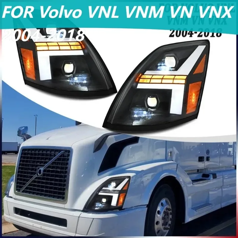 

1 Pair LED Headlights For Volvo VNL VNM VN VNX 2004-2018 with Sequential DRL