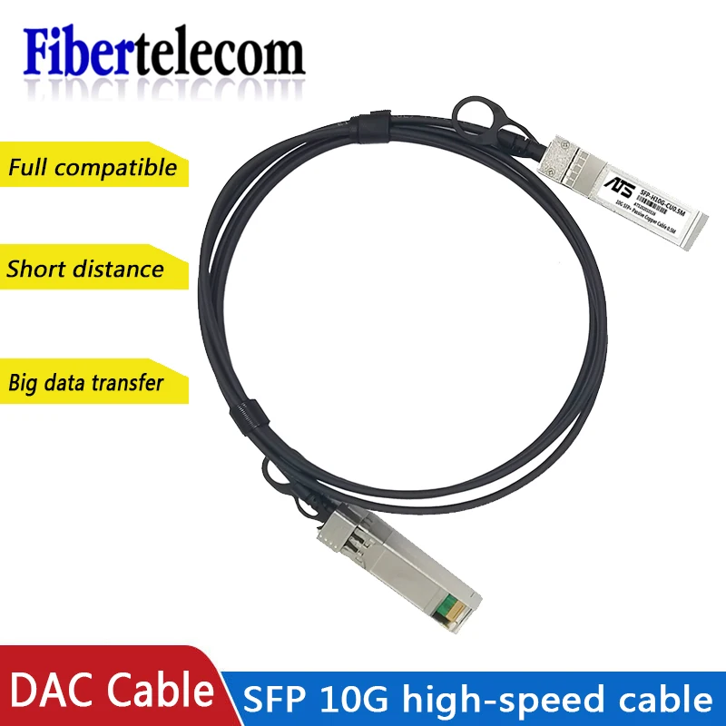 10G SFP+ Direct Attach Passive Copper Cables DAC Cable Direct Attach Passive Cable 0.5-10M for Cisco Huawei MikroTik Switch